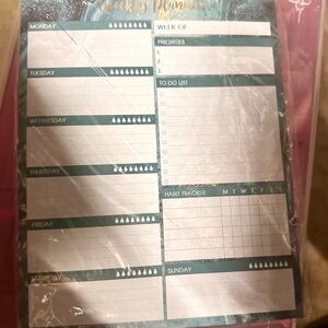 Weekly Planner Pad with Teal Accents